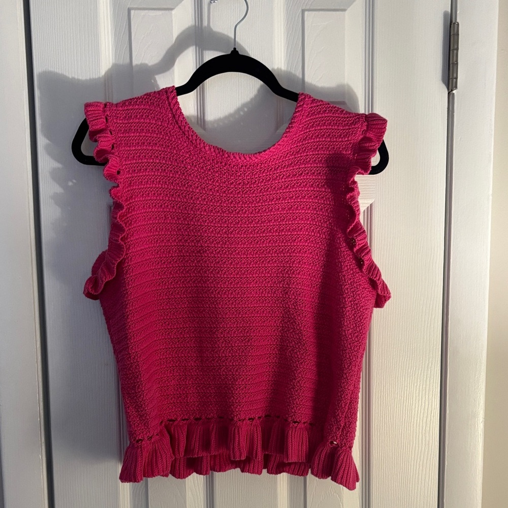 Marc New York Fuchsia Ruffled Blouse